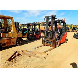 LINDE H35 FORKLIFT, VIN/SN:H2X393C05012 - 5,475 LB CAPACITY, PROPHEL DOUBLE STAGE MAST, CANOPY