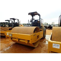 2015 CAT CS56B ROLLER, VIN/SN:L8H010137 - VIBRATORY, 84" SMOOTH DRUM, CANOPY, METER READING 1,200 HO