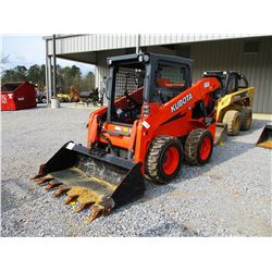 2016 KUBOTA SSV65 SKID STEER LOADER, VIN/SN:11198 - WHEELED, 2 SPEED, BUCKET, CANOPY, METER READINGS