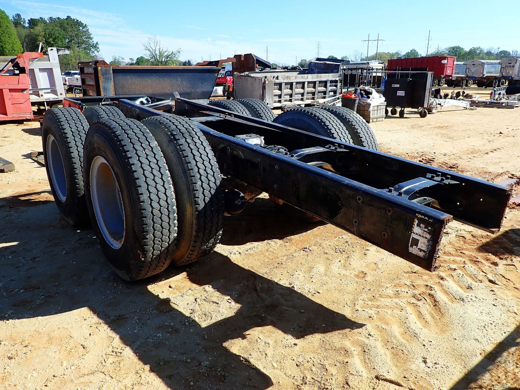 Mack Cl Frame Rails CUTOFF MACK TRUCK FRAME W/ DRIVE AXLE, TIRES & RIMS (A-1)