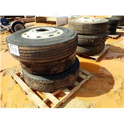 (6) 11R24.5 TIRES W/ALUM RIMS