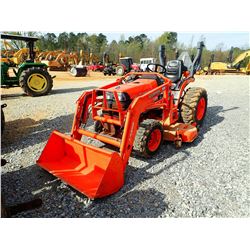 KUBOTA B7510 FARM TRACTOR, VIN/SN:62847 - MFWD, L302-1 LOADER, ROLL BAR, MOWER ATTACHMENT, METER REA