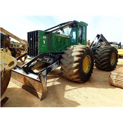 2013 JOHN DEERE 748H GRAPPLE SKIDDER, VIN/SN:651807 - DUAL ARCH, CAB, AIR, 73X44X32 TIRES, METER REA