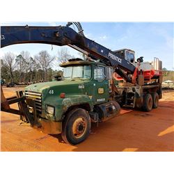 PRENTICE 384 LOG LOADER, VIN/SN:PR61358 - CAB, MTD ON 1992 MACK RD TRUCK, S/N 6NC012026, T/A, (SELLI
