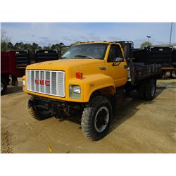 1993 GMC TOPKICK FLATBED, VIN/SN:1GDJ7H1M0PJS11711 - S/A, GAS ENGINE, A/T, GVWR 23,900LB, 16' FLATBE