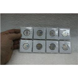 Canada Twenty-five Cent Coins (8)