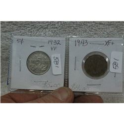 Canada Five Cent Coins (2)