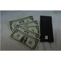 U.S.A. One Dollar Bank Notes (5)