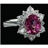 Image 3 : 2.82 ctw Pink Tourmaline and Diamond Ring - 14KT White Gold