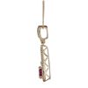 Image 2 : 0.5 ctw Ruby and Diamond Pendant - 18KT Yellow Gold