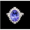 Image 2 : 14KT White Gold 3.67 ctw Tanzanite and Diamond Ring