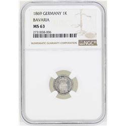 1869 Germany Kreuzer Bavaria Coin NGC MS63