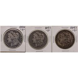 Lot of 1896-O, 1897-O & 1897-S $1 Morgan Silver Dollar Coins