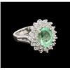 Image 1 : 2.26 ctw Emerald and Diamond Ring - 14KT White Gold