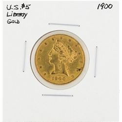 1900 $5 Liberty Head Half Eagle Gold Coin