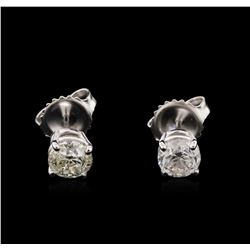 1.15 ctw Diamond Solitaire Earrings - 14KT White Gold