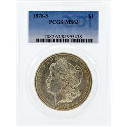 1878-S $1 Morgan Silver Dollar Coin PCGS MS63