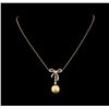 Image 2 : Pearl and Diamond Necklace - 18KT Yellow Gold