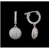 Image 2 : 1.30 ctw Diamond Dangle Earrings - 14KT White Gold