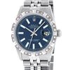 Image 2 : Rolex Mens Stainless Steel 36MM Blue Index Diamond Datejust Wristwatch