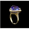 Image 4 : GIA Cert 19.46 ctw Tanzanite and Diamond Ring - 14KT Yellow Gold