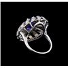 Image 3 : 4.17 ctw Tanzanite and Diamond Ring - 14KT White Gold