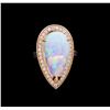 Image 2 : 9.35 ctw Opal and Diamond Ring - 14KT Rose Gold