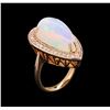 Image 4 : 9.35 ctw Opal and Diamond Ring - 14KT Rose Gold