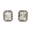 Image 1 : 2.31 ctw Green Amethyst and Diamond Earrings - 14KT White Gold