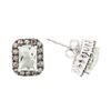Image 2 : 2.31 ctw Green Amethyst and Diamond Earrings - 14KT White Gold