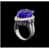 Image 4 : GIA Cert 13.42 ctw Tanzanite and Diamond Ring - 14KT White Gold