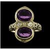 Image 2 : 2.00 ctw Amethyst and Diamond Ring - 18KT White Gold