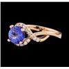 Image 1 : 1.54 ctw Tanzanite and Diamond Ring