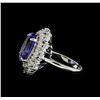 Image 3 : 8.11 ctw Tanzanite and Diamond Ring - 14KT White Gold