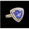 Image 1 : 14KT Yellow Gold 4.96 ctw Tanzanite and Diamond Ring