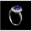 Image 4 : 14KT White Gold 1.97 ctw Tanzanite and Diamond Ring