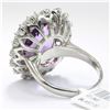 Image 2 : 12.15 ctw Amethyst and Diamond Ring - 14KT White Gold