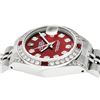 Image 4 : Rolex Ladies Stainless Steel Diamond Lugs & Ruby Datejust Wristwatch