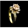 Image 4 : 1.24 ct. Morganite and Diamond Ring - 14KT Yellow Gold