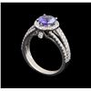 Image 4 : 14KT White Gold 1.56 ctw Tanzanite and Diamond Ring