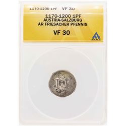 1170-1200 Austria-Salzburg AR Friesacher Pfennig ANACS VF30