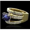 Image 1 : 18KT Yellow Gold 5.16 ctw Tanzanite and Diamond Ring