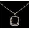 Image 2 : 22.17 ctw Tourmaline and Diamond Pendant With Chain - 14KT White Gold