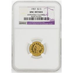 1907 $2 1/2 Liberty Head Quarter Eagle Gold Coin NGC Unc Details