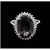 Image 2 : 14KT White Gold 3.96 ctw Tourmaline and Diamond Ring