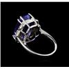 Image 3 : 10.50 ctw Tanzanite and Diamond Ring - 14KT White Gold