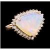 Image 1 : 7.51 ctw Opal and Diamond Ring - 14KT Rose Gold