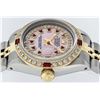 Image 3 : Rolex Ladies 2 Tone 14K Pink MOP Diamond & String Ruby Datejust Wristwatch