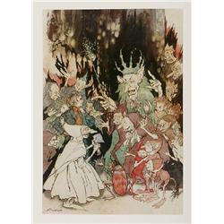 Ibsen, Henrik. PEER GYNT. 255 p. 12 colour illustrations by Arthur Rackham. 4to, full mottled vel...
