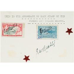 Beatty, Sir Edward Wentworth, Two postage stamps one from the Pitcairn Islands and the other fr...